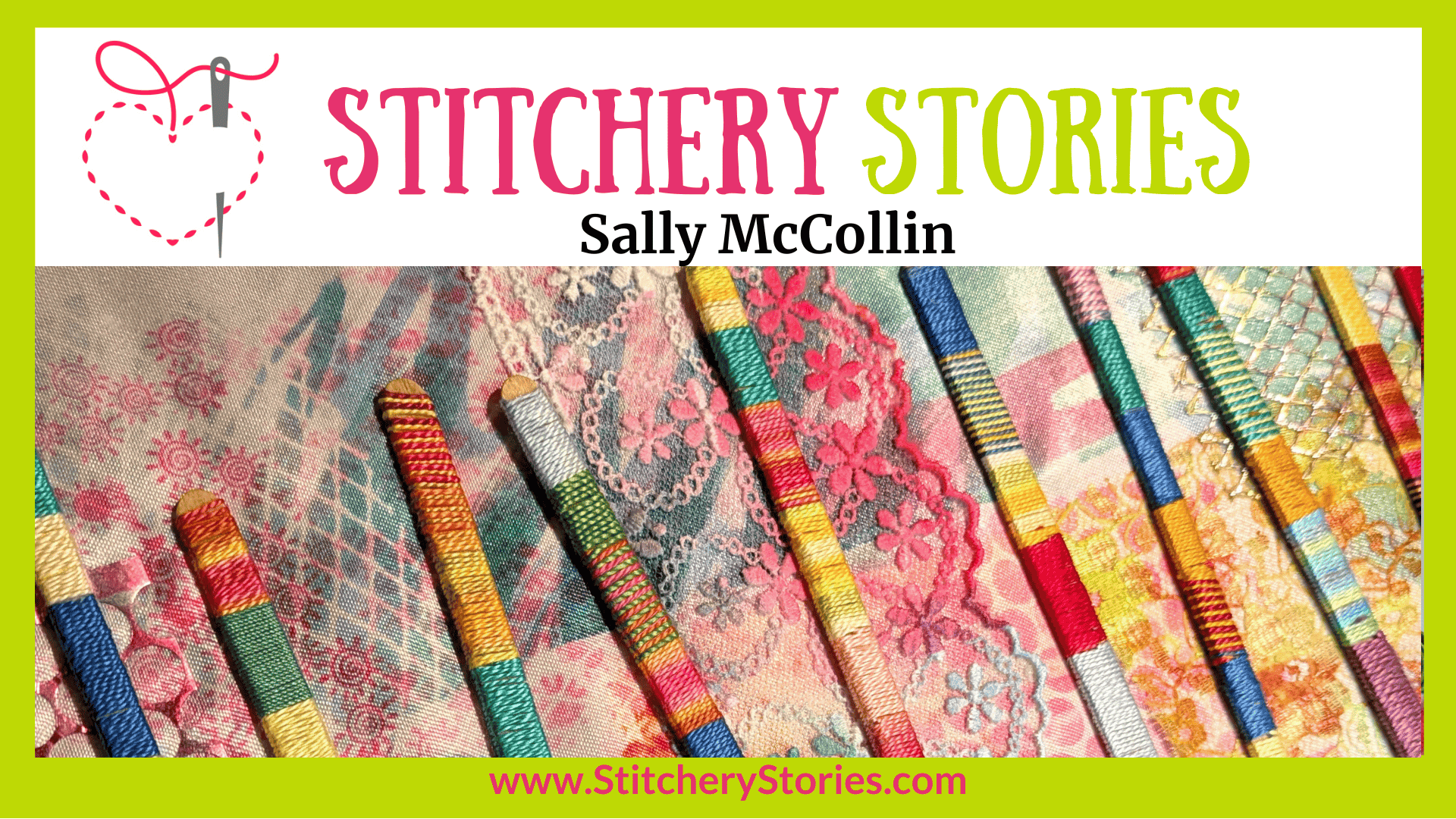 Sally McCollin Stitchery Stories textile Art Podcast episode wide art Sally McCollin Stitchery Stories textile Art Podcast episode wide art